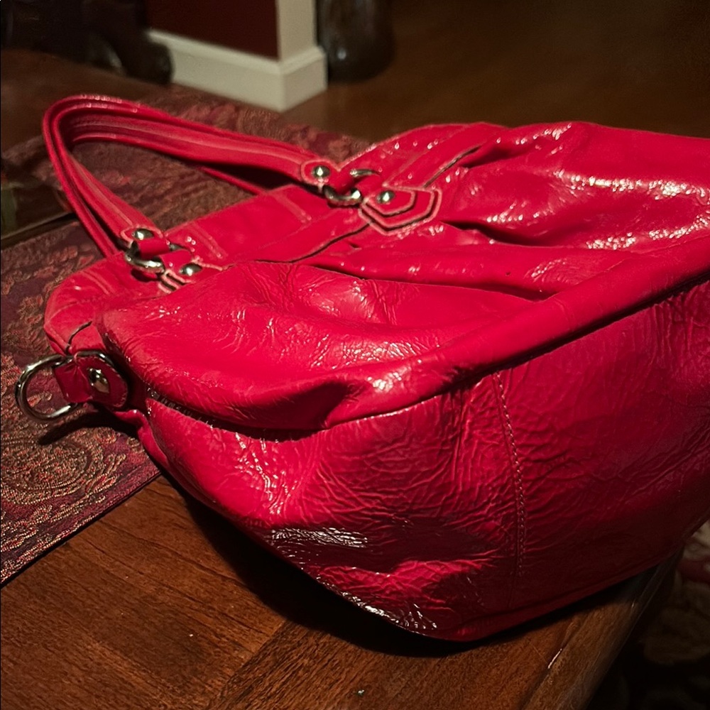 Coach Rare 2012 Set of Poppy Red Patent Leather Satchel & Wristlet Both in EUC - Picture 13 of 16